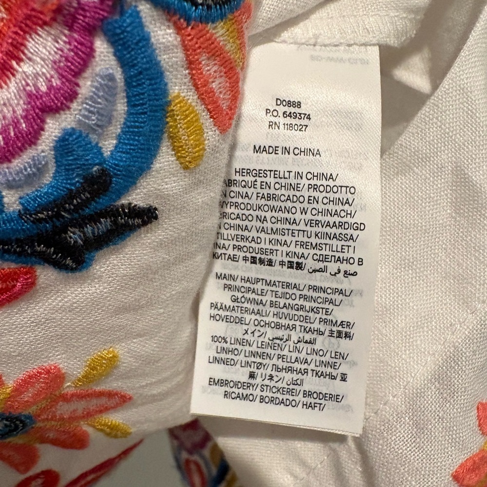 Boden linen dress NWT 8 Cleo Embroidered Tunic Bright Floral D0888 - Picture 6 of 10